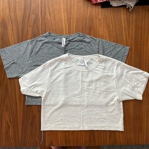 Two American Apparel Crop T-Shirts